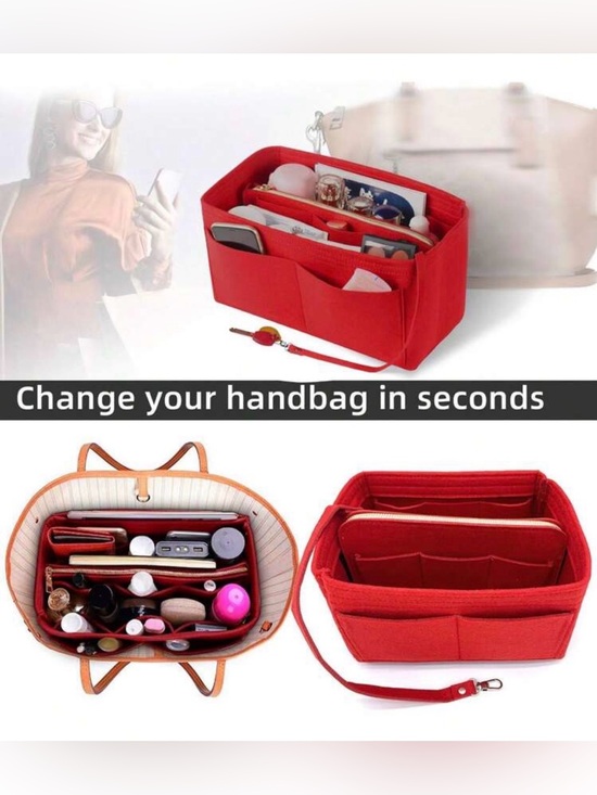Handbags - #36. 1pc Organizer Felt 
Bag Insert with Zipper Bag & Tote Shaper